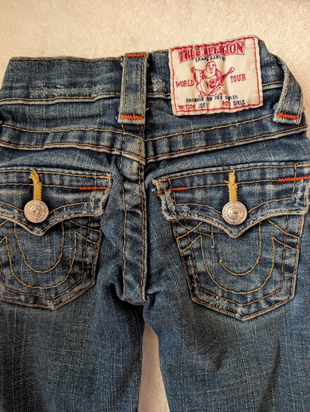 True Religion Children's   Denim Jeans with Signature Back Pocket Details